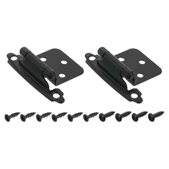 Uxcell 5 mm Iron Cabinet Kitchen Inset with Screws for Traditional Cabinet Door 2 Set Black