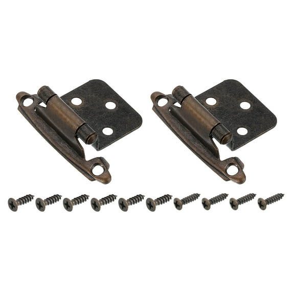 Uxcell 5 mm Iron Cabinet Kitchen Inset with Screws for Traditional Cabinet Door 2 Set Copper Red