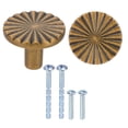 thumbnail image 1 of Uxcell Cabinet Knobs Modern Round Drawer Pulls Zinc Alloy Furniture Handle for Closet Dresser Cupboard Kitchen Bedroom Bathroom 2 Brass, 1 of 7