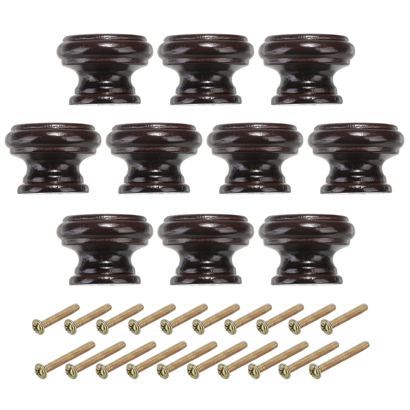 Uxcell Cabinet Knobs, Round Drawer Dresser Knob Wood Handles Knobs Drawer  Pulls with Screw Dark Brown - Walmart.com