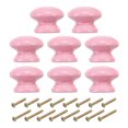 thumbnail image 1 of Uxcell Cabinet Knobs, Round Drawer Dresser Knobs Wood Handles Knobs Drawer Pulls with Screw Red 1-3/8 Inch, 1 of 7