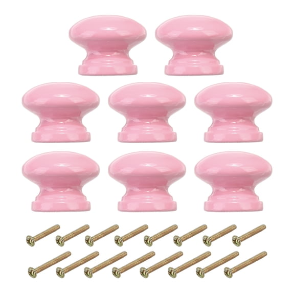 Uxcell Cabinet Knobs, Round Drawer Dresser Knobs Wood Handles Knobs Drawer Pulls with Screw Red 1-3/8 Inch