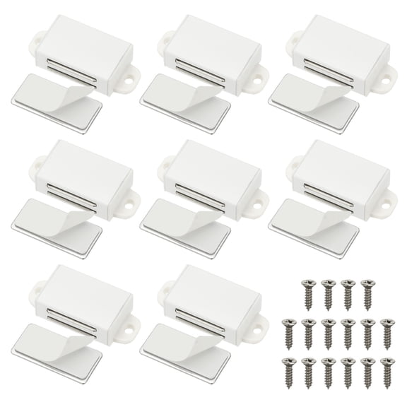 Uxcell Cabinet Magnets For Closure [8pcs] - Magnetic Door Latch for Kitchen & Cabinet Door Drawer Latch - [White - 2.24 IN]