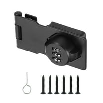 Uxcell Cabinet Password Hasp Locks 3-Digit 180 Degree Barn Door Lock Security Combination Latch Lock for Drawers Cabinets Black