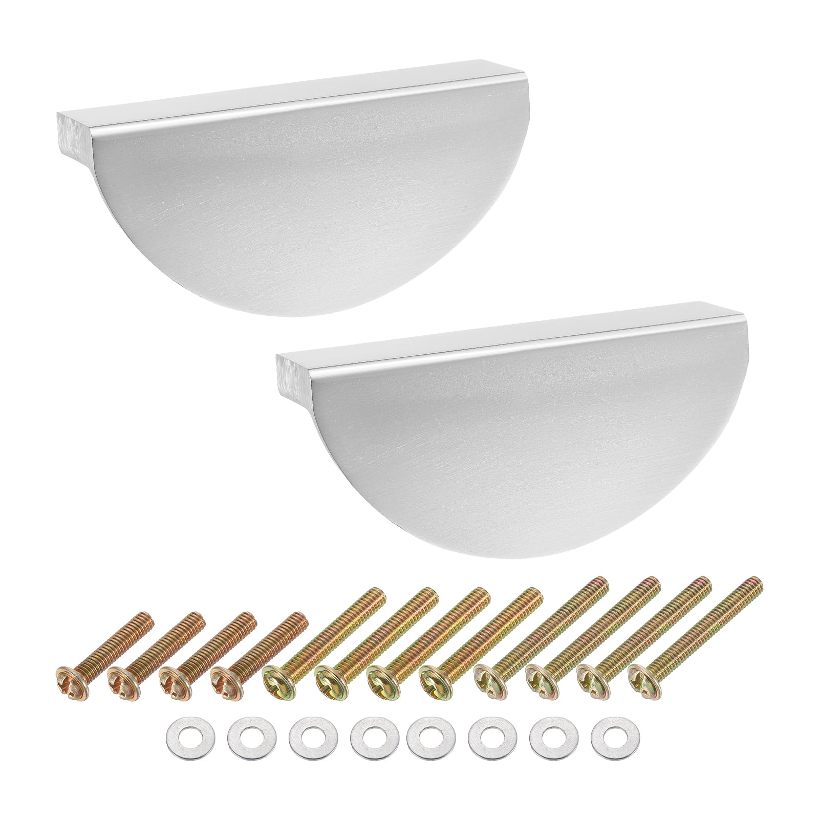 Uxcell Cabinet Pull Handles, Zinc Alloy Modern Drawer Pulls for Kitchen Cupboard Dresser Cabinet Hardware Silver
