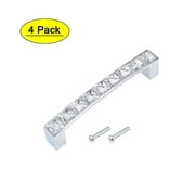 Uxcell Cabinet Pulls Drawer Handles 96mm Hole Centers Alloy Crystal with Screws 4Pack