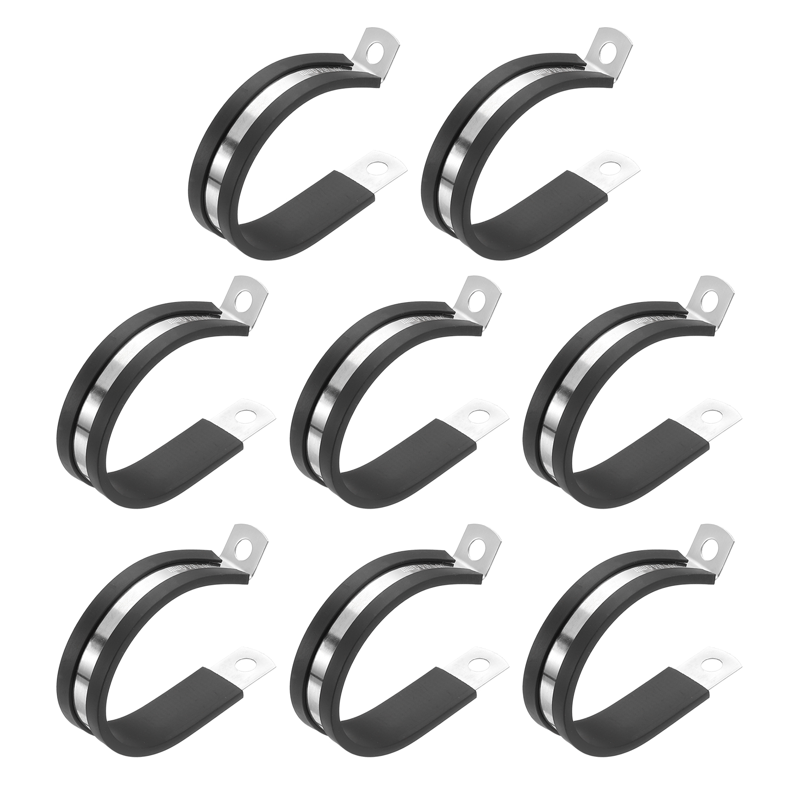 Conduit Clamps Stainless Steel Wire Clamp 20Pcs 1 Inch 25mm Rubber Cushioned Insulated Clamps Stainless Steel Metal Clamp Tube Holder For Tube Pipe Or Wire Cord Installation Cable Clamps Abrazaderas De Metal