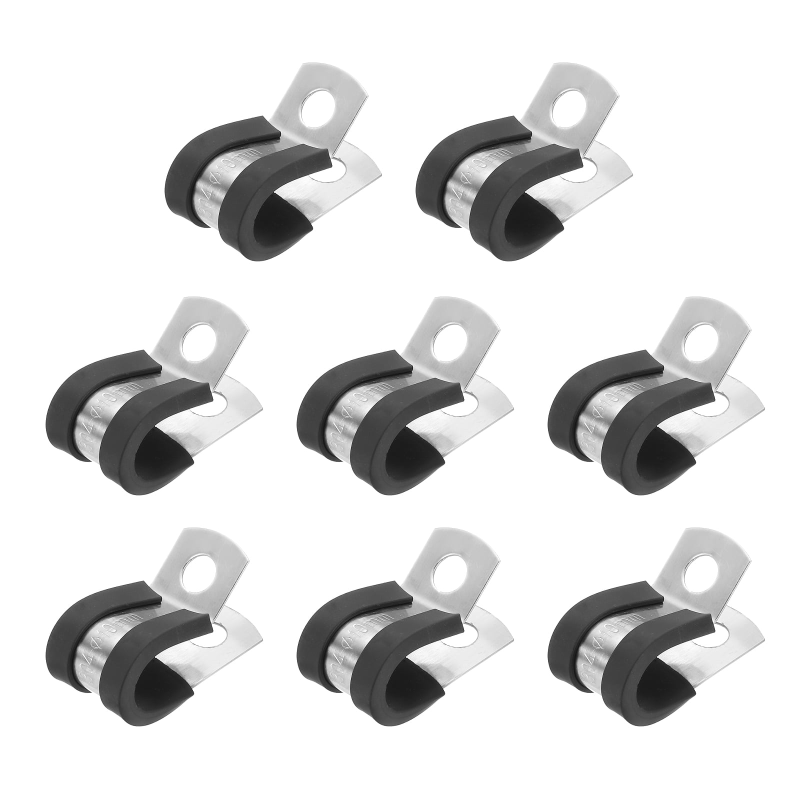 Pipe Clamps 3/16" Cable Clamp Stainless Steel Rubber Cushioned