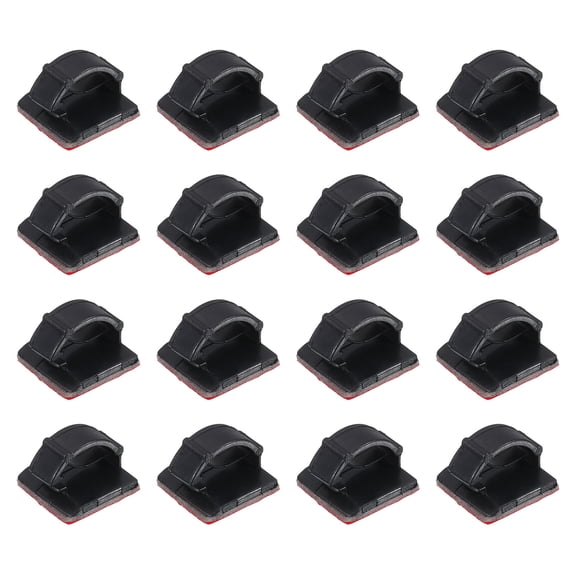 Uxcell Cable Clips, 50pcs Adhesive Cable Clamp Clip Wire Holder Cord Management for Home Office Wall, Black 14x14mm