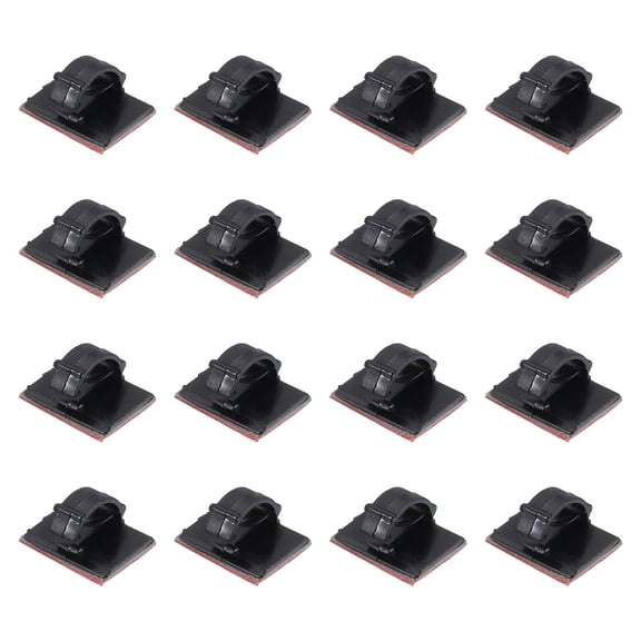 Uxcell Cable Clips, 50pcs Adhesive Cable Clamp Clip Wire Holder Cord Management for Home Office Wall, Black 14x19mm