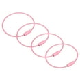thumbnail image 1 of Uxcell Cable Key Rings 160mm Wire Keychain Twist Loops Pink 4 Pack, 1 of 6