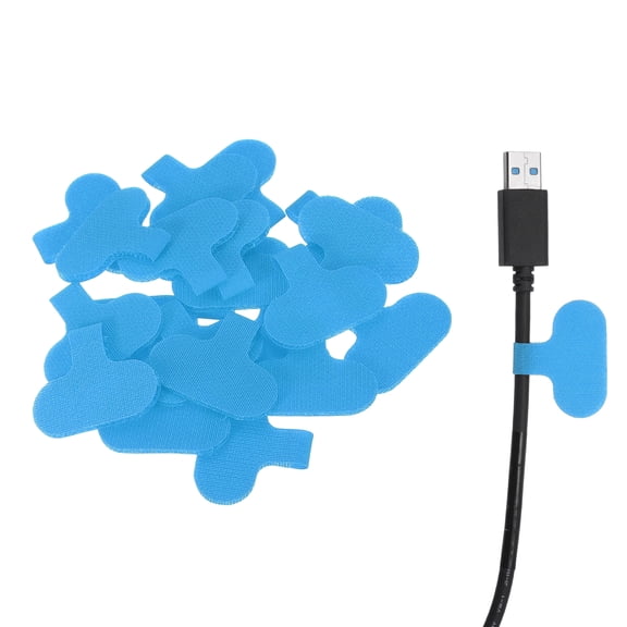 Uxcell Cable Labels, 20Pcs Waterproof Writable Wire Labels for Electronics Cord Management, Light Blue