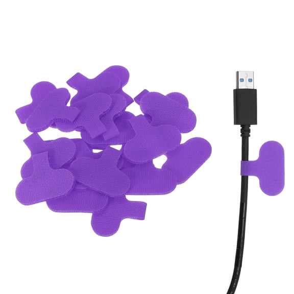 Uxcell Cable Labels, 20Pcs Waterproof Writable Wire Labels for Electronics Cord Management, Purple