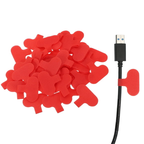 Uxcell Cable Labels, 40Pcs Waterproof Writable Wire Labels for Electronics Cord Management, Red