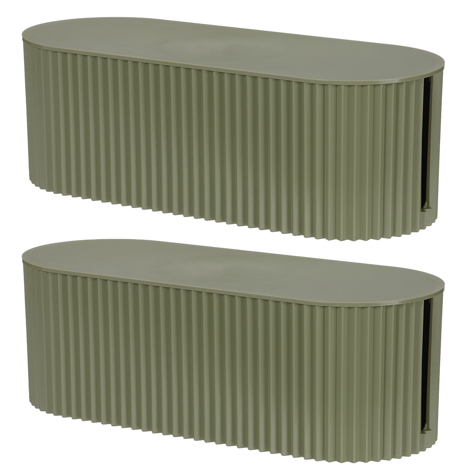 Uxcell Cable Management Box, Cord Hider Organizer Decorative Strip Storage Box for TV Computer Cords, Gray Green, 2 Pcs