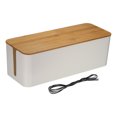 thumbnail image 1 of Uxcell Cable Management Box PP Cord Organizer Box w Tie to Hide Wires & Power Strips for Home Large White,Wood, 1 of 6