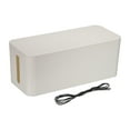 thumbnail image 1 of Uxcell Cable Management Box PP Cord Organizer Box w Tie to Hide Wires & Power Strips for Home Middle White, 1 of 6