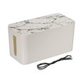 thumbnail image 1 of Uxcell Cable Management Box PP Cord Organizer Box w Tie to Hide Wires & Power Strips for Home Small White,Black, 1 of 6
