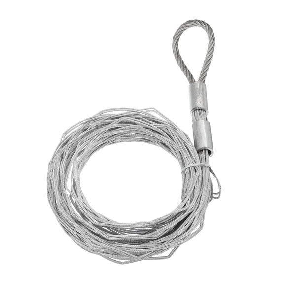 Uxcell Cable Pulling Grip for 60mm-80mm OD Cord, Mesh Metal Wire Puller Socks, Silver