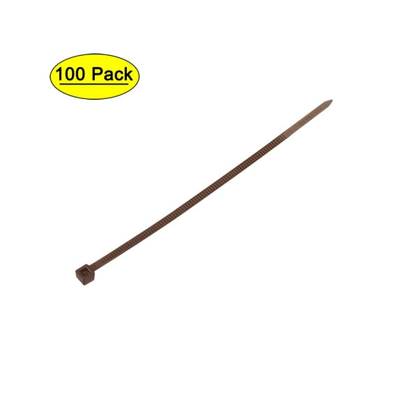 Uxcell Cable Ties Cable Zip Ties Adjustable Cable Tie Wraps Self-Locking Nylon  3.94" x  0.1" Brown 100pcs