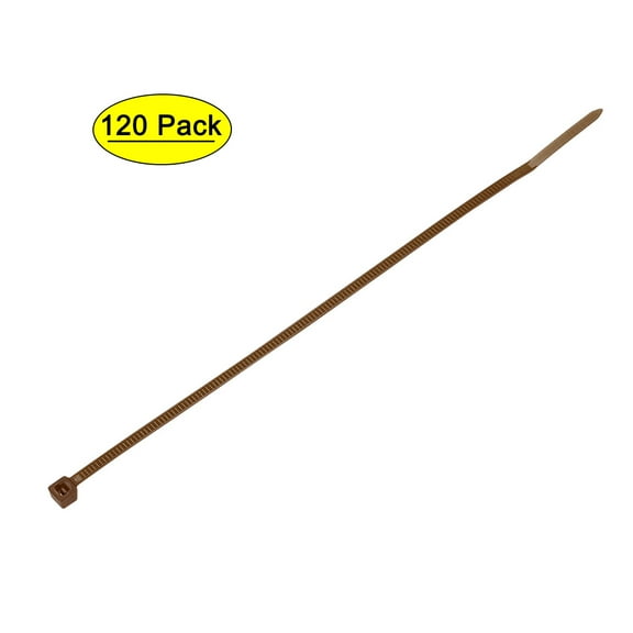 Uxcell Cable Ties Cable Zip Ties Adjustable Cable Tie Wraps Self-Locking Nylon 5.9" x 0.1" Brown 120pcs