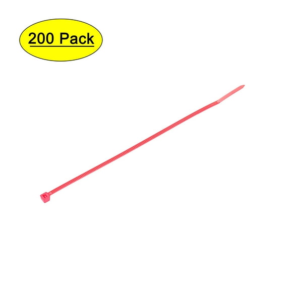 Uxcell Cable Ties Cable Zip Ties Adjustable Cable Tie Wraps Self-Locking Nylon 5.9" x 0.1" Pink 200pcs