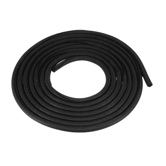 Uxcell Cable Tubing PET Cord Protector Self Closing Cable Sleeve Management Organizer 0.2" X 9.84ft Black