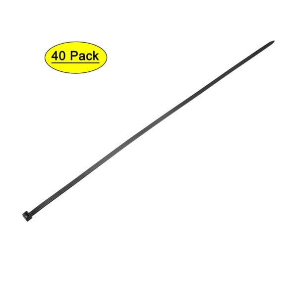 Uxcell Cable Zip Ties 450mmx4.2mm Self-Locking Nylon Tie Wraps Black 40Pcs