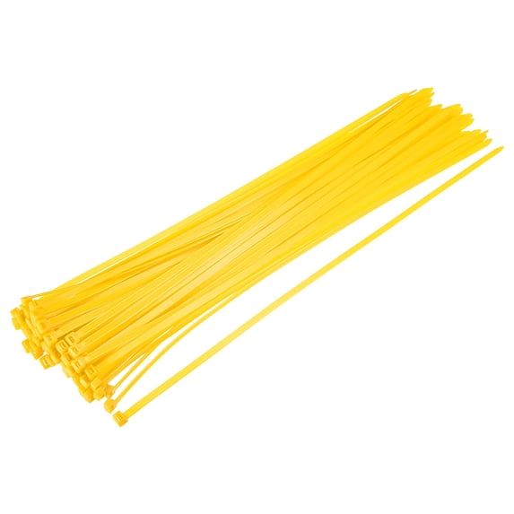 Uxcell Cable Zip Ties 500mmx4.8mm Self-Locking Nylon Tie Wraps Yellow 40Pcs
