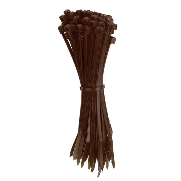 Uxcell Cable Zip Ties, Plastic Nylon Ties Wraps, Self-Locking Wire Cord Management for Home, Office, Workshop Brown 2.5mmx150mm