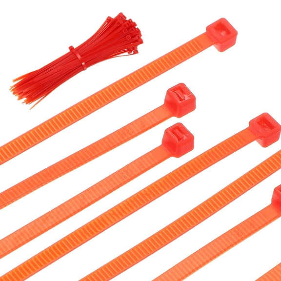 Uxcell Cable Zip Ties Self-Locking Nylon Wire Tie Wraps Heavy Duty for Indoor and Outdoor Red 8 Inch