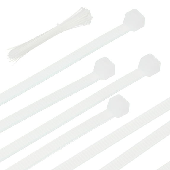 Uxcell Cable Zip Ties Self-Locking Nylon Wire Tie Wraps Heavy Duty for Indoor and Outdoor White 14 Inch