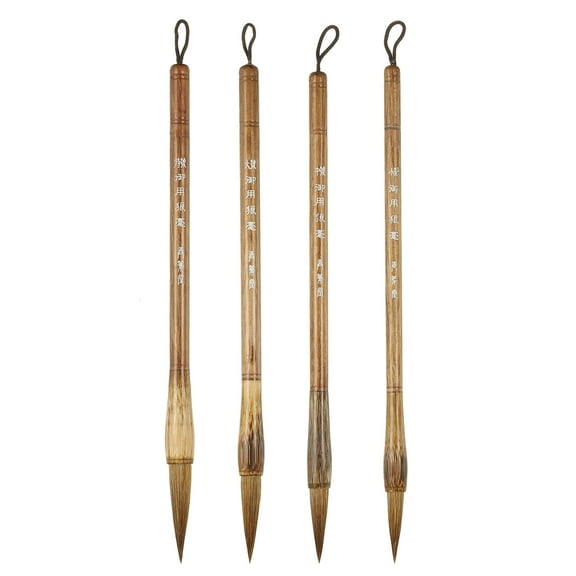 Uxcell Calligraphy Brush, Animal Hair Chinese Calligraphy Pen Ink Writing Brush Set for Watercolor, 4 Pcs