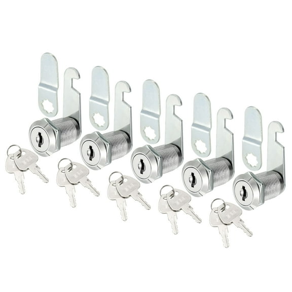 Uxcell Cam Lock, 1" Fits Up to 5/8" Thickness Panel, Keyed Alike Zinc Alloy 5Pcs