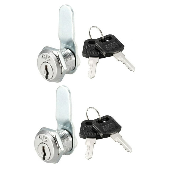 Uxcell Cam Lock 16mm Cylinder Length 48mmx2mm Cam Nut-on Type Keyed Different 2Pack