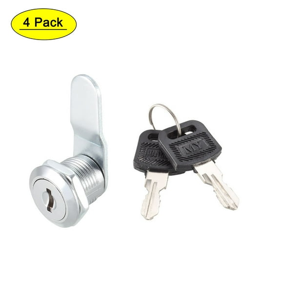 Uxcell Cam Lock 16mm Cylinder Long Fit on Max 5/16-inch Panel Keyed Different 4Pcs
