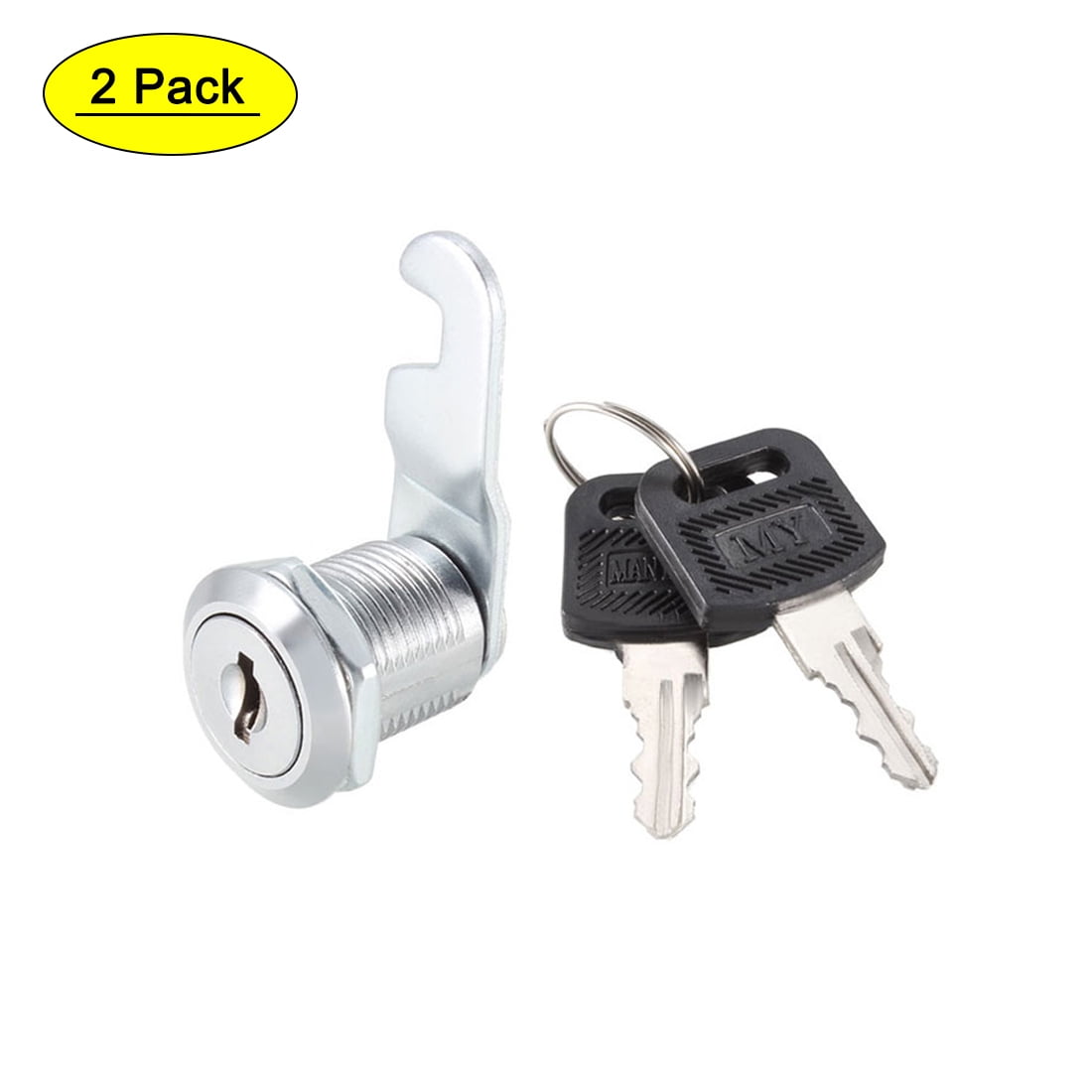 Uxcell Cam Lock 20mm Cylinder Long for Max 1/2inch Thick Panel Keyed