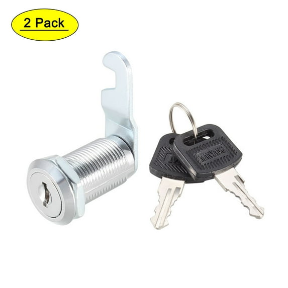 Uxcell Cam Lock 30mm Cylinder Long for Max 7/8-inch Thick Panel Keyed Alike 2Pcs