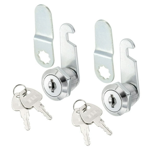 Uxcell Cam Lock, 5/8" Fits Up to 5/16" Thick Panel, Keyed Alike Zinc Alloy 2Pcs