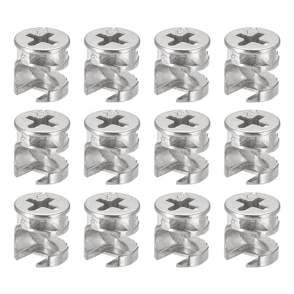 Uxcell Cam Lock Nut for Furniture, 12 Pack 9.35x9.6mm Joint Connector Locking Nuts Furniture Connecting Cam Fittings