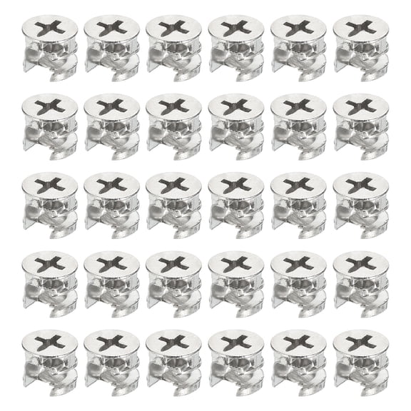 Uxcell Cam Lock Nut for Furniture, 30 Pack 12x10mm Joint Connector Locking Nuts Furniture Connecting Cam Fittings