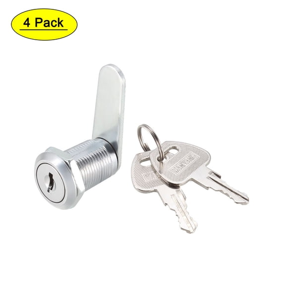 Uxcell Cam Locks 25mm Cylinder Long Fits Max 5/8-inch Panel Keyed Different 4Pcs