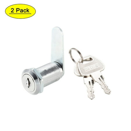 Uxcell Cam Locks 30mm Cylinder Long Fits Max 7/8-inch Thick Panel Keyed Alike 2Pcs