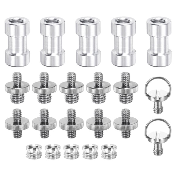 Uxcell Camera Screw Mount Set Quick Release Plate Screw 1/4 Inch Double End Screw, 1/4 Inch to 3/8 Inch Screw