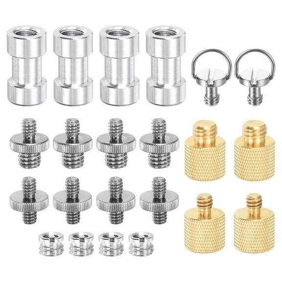 Uxcell Camera Screw Mount Set, Screw with Nuts, 1/4 to 3/8 Inch Screw for Camera, Tripod Adapter