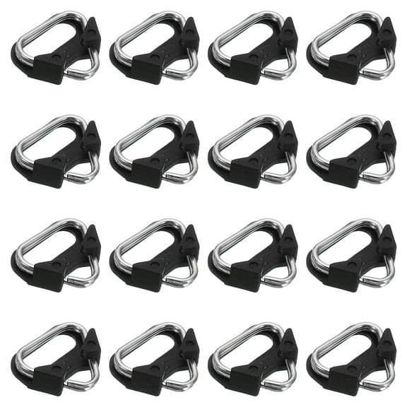 Uxcell Camera Strap Lug Ring Metal Triangle Split Ring Hook Adapter with Plastic Cap Universal, Silver Black 16 Pack