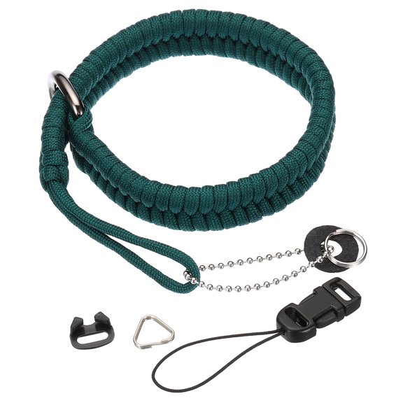 Uxcell Camera Wrist Strap Set, Polyester Quick Release Braided Hand Wristlet Lanyards with Accessories, Green