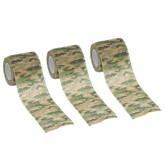 Uxcell Camouflage Tape 2" x 5 Yards, 3 Pack Self Adhesive Protective Camo Tape Wrap Waterproof Bandage, Grass