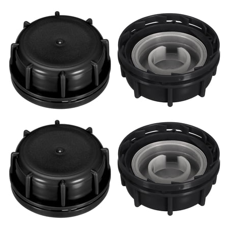 Uxcell Can Cap with Inner Cover for 5-8 Gallon Bucket Translucent 4 Pack, Black