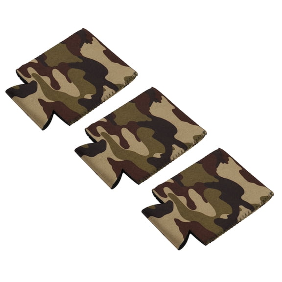 Uxcell Can Cooler Sleeves  Insulated Collapsible Neoprene Covers 2.6mm for 12 Oz Cans Bottles, Camouflage Pack of 3